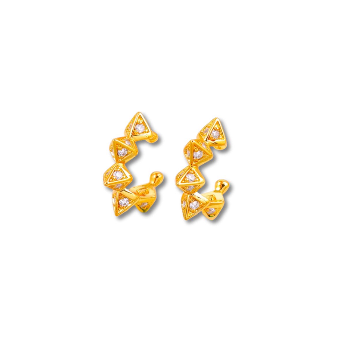 Earcuff triangles - Oorbellen Dames
