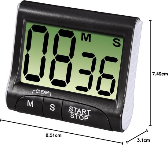 Keukentimer , magnetische lcd-wekker, met groot display en luid
