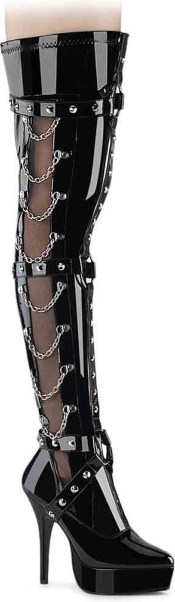 Devious INDULGE-3026 Overknee Laarzen 38 Shoes Zwart