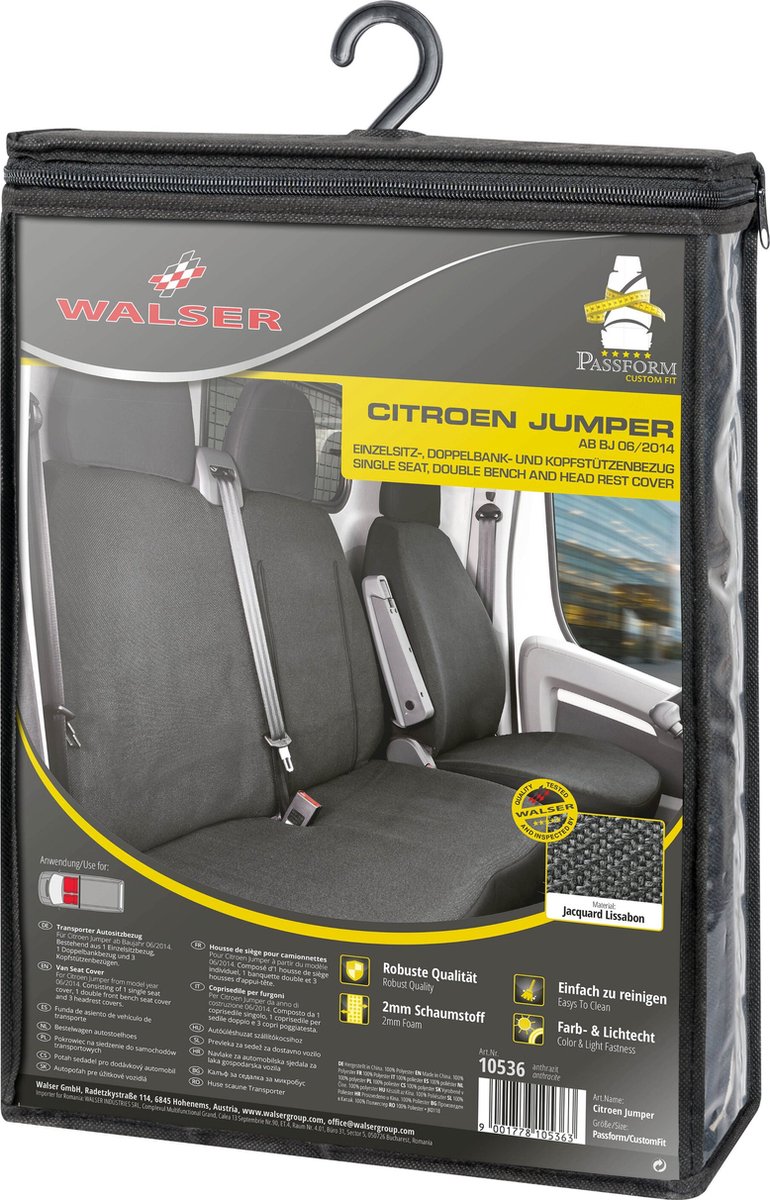 Housse De Siu00e8ge De Voiture Transporter Fit Simili Cuir Anthracite Sur