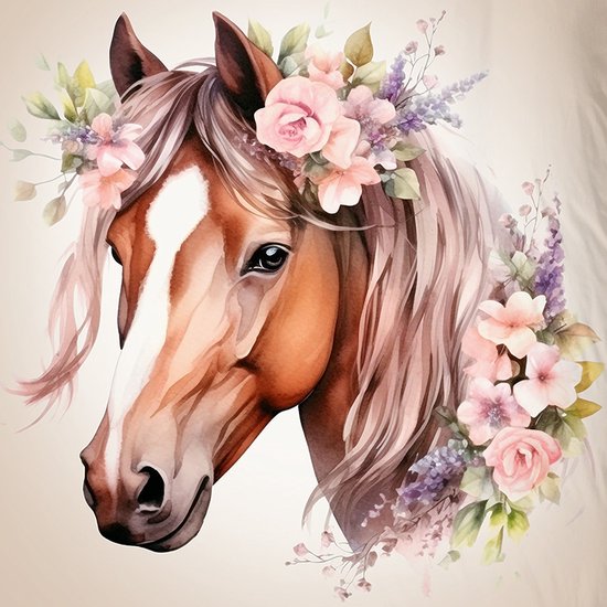 Good Morning Avera Kinderdekbedovertrek "paard" - Zand - (140x200/220 cm) - Katoen van Good Morning — afbeelding 5