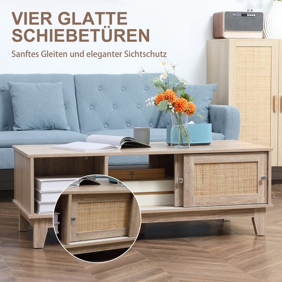 HOMCOM Beistelltisch Couchtisch In C-Form, Sofatisch, Nachttisch Mit