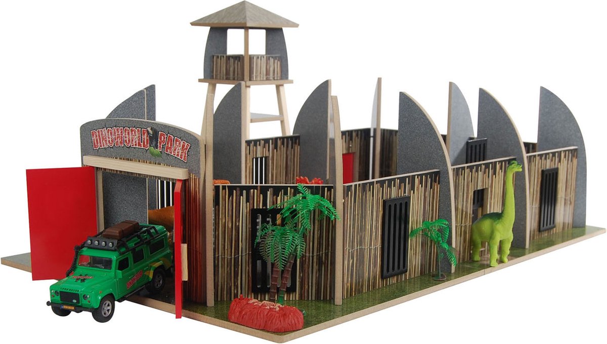 DinoWorld Houten Dinosaurus Park met Uitkijktoren Speelset