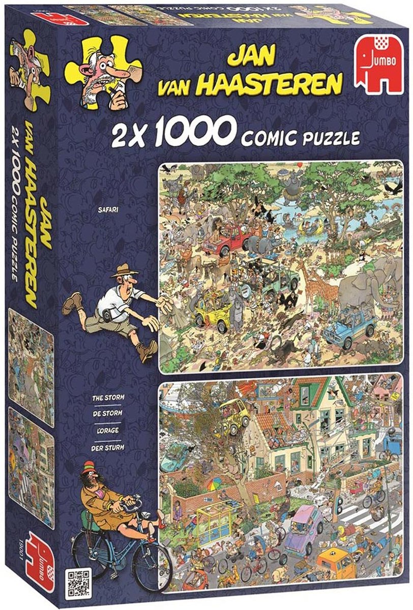 Jan van Haasteren Safari & Storm 2-in-1 puzzel - 2 x 1000 stukjes