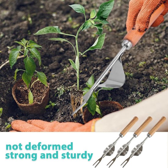 Stainless Steel Weed Cutter Remover - Wooden Handle Lawn Edge Device for Moss Removal Tools — afbeelding 5