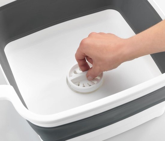 Sira Opvouwbare Afwaskom - Afvoerplug, Handgrepen - Ruimtebesparend - 8 Liter - Grijs-Wit van Sira — afbeelding 2