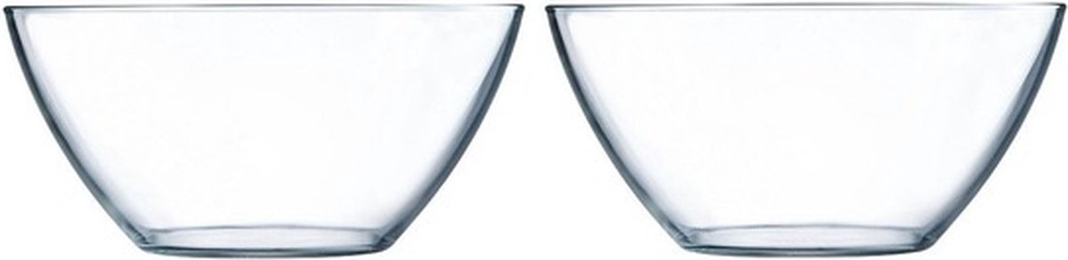 Salade schaal/slakom rond van glas 28 cm