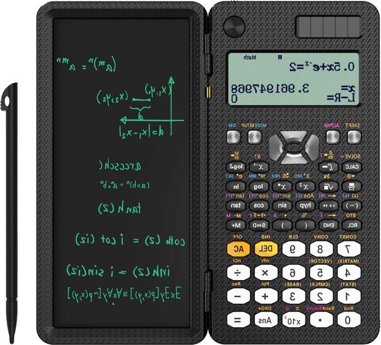 Scientifique D'ingénierie Calculatrice met tablet D'écriture 417 foncties - batterijsolaire - mise à niveau 991ES - kinderen - ingrediënten - inclusief stylo
