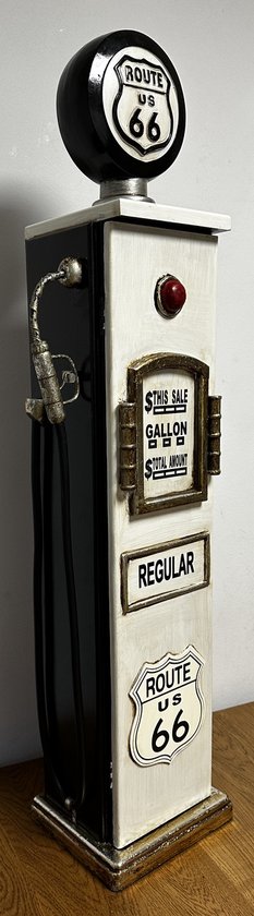 Armoire Pompe à essence Route 66 noir et blanc pour par exemple chambre d'enfants ou CD Chez vous dans votre café-bar ou Mancave