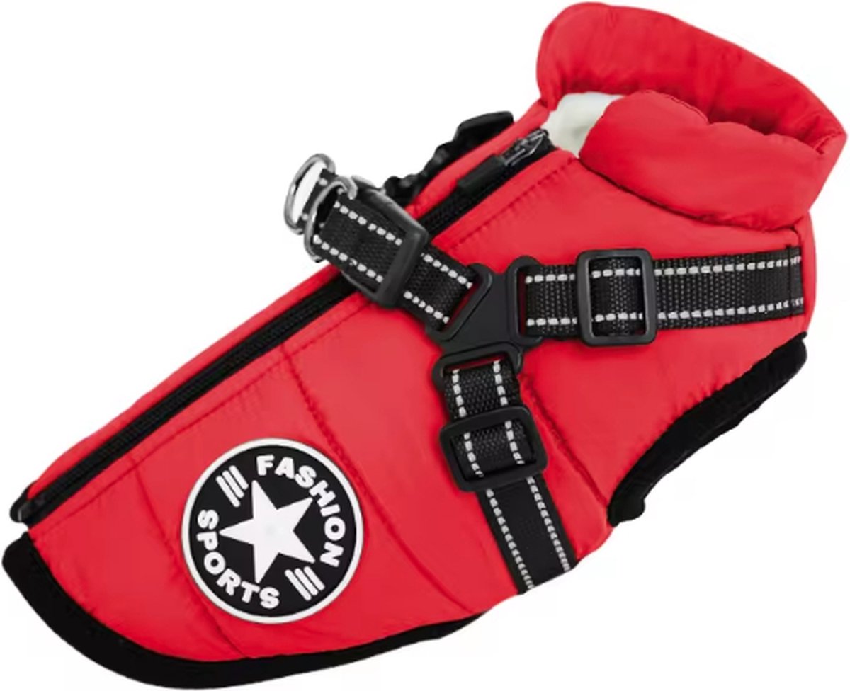 Warme Hondenjas Rood Maat M gewicht Hond 2-3.5KG