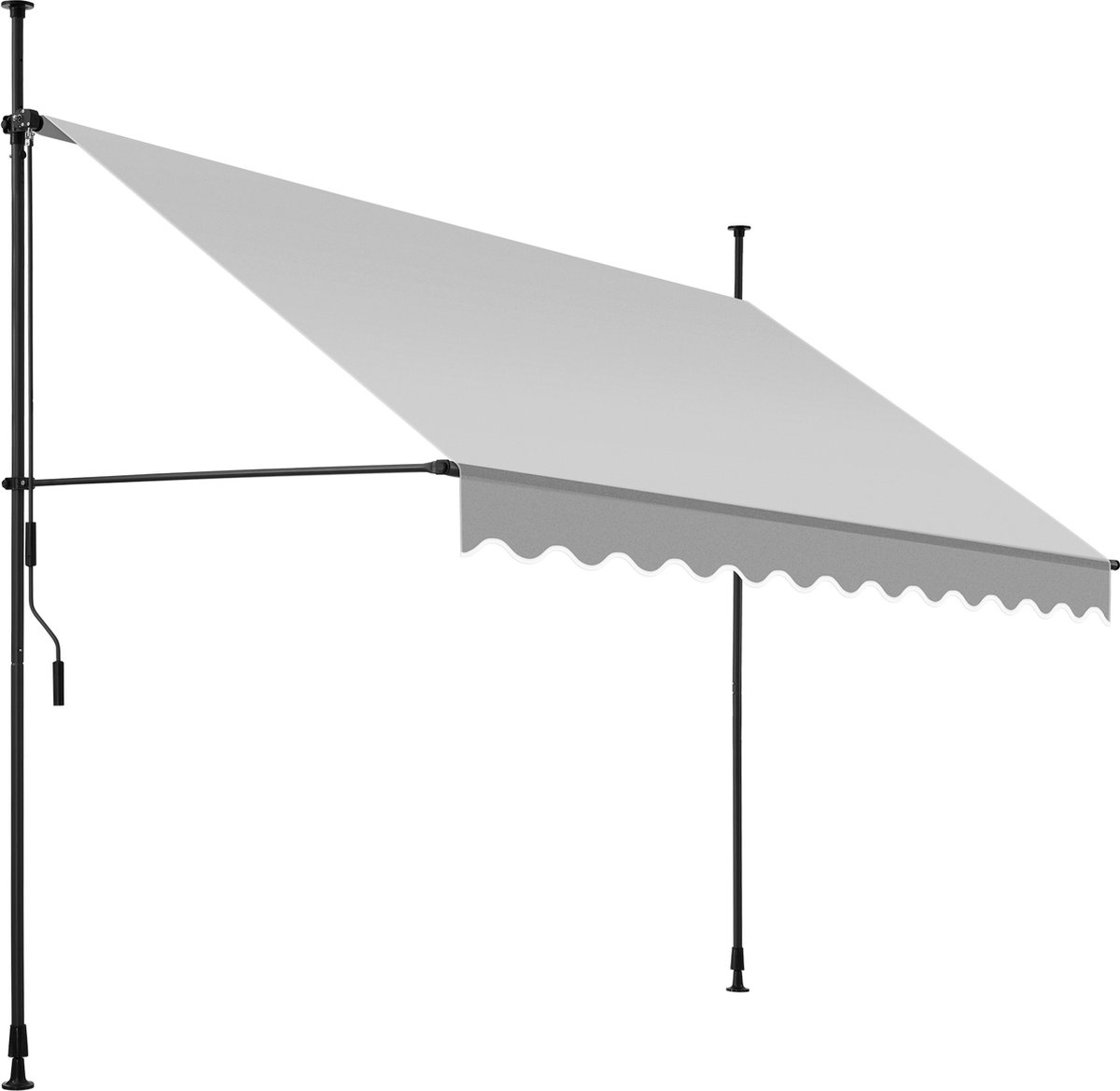 Bol.com tectake® Klemluifel met handslinger - Balkonluifel zonder boren - In hoogte verstelbaar - UV-bestendig - Waterafstotend ... aanbieding