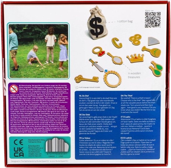 BS Toys The Thief Spel - De Dief - Buiten en Binnenspeelgoed - Educatief Speelgoed - Kinderspel - 2-10 Spelers - Speelgoed Van Het Jaar - Cadeau kind - Memory spel - Memory spelletjes - Houten speelgoed - Gezelschapspellen kinderen