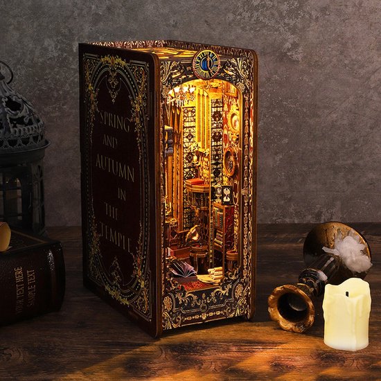 Kit de bricolage Mkitnvy Book Nook - Maison de poupée miniature 3D