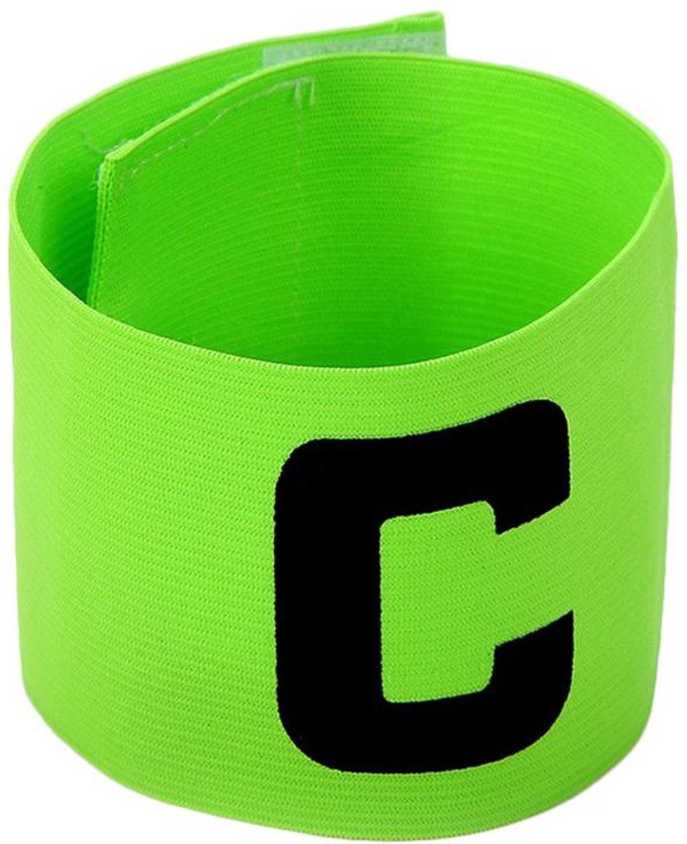 Scoby - Aanvoerdersband voor voetbal en hockey - Senior - C - Captain - Verstelbaar - Unisex - Lime Groen