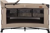 Novi Baby® Nora Luxe Campingbed - Walnut/Timeless Taupe - reisbedje -Inclusief bodemverhoger - Inclusief verschoonblad - Inclusief transporttas