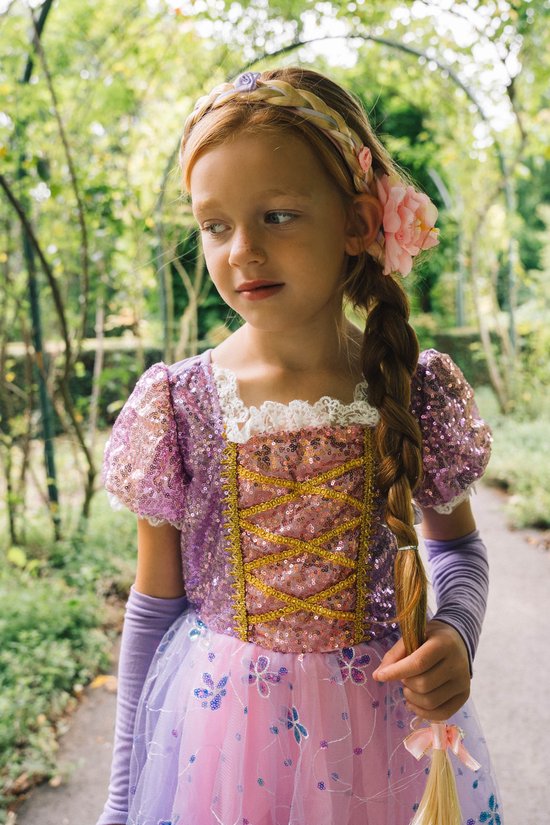 The Better Merk - Robe Raiponce - Taille 104/110(110) Robe de princesse fille - Vêtement d'habillage - Déguisements - Vêtement d'habillage de princesse - Kroon - Bijoux - speelgoed de princesse