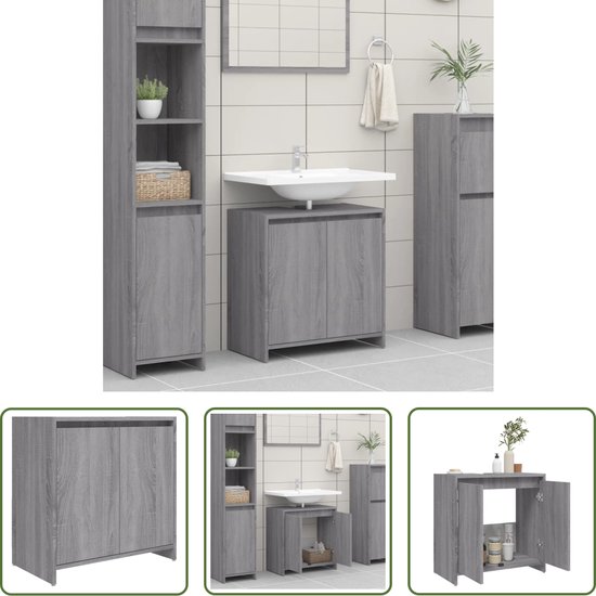 AUSTIN Hoge badkamerkast in Artisan eikenlook, wilde eikenlook, FSC- gecertificeerd, badkamerkast met veel opbergruimte, 40 x 181 x 31 cm (b x h x d