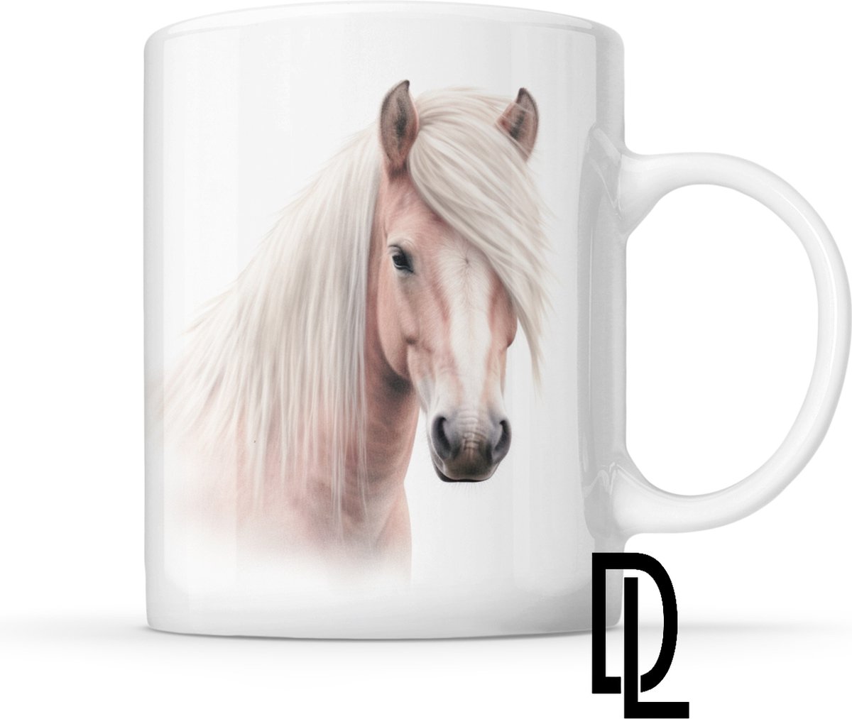 Mok met ijslandse paard