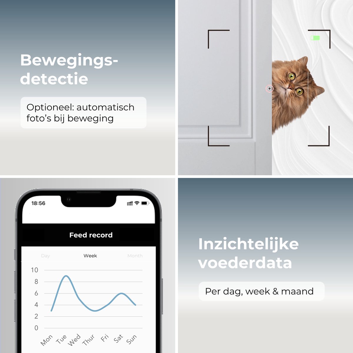 Afbeelding 3 van CatElite® - Automatische Voerbak Kat - 6L Voerdispenser RVS - HD Camera & Audio - Dual WiFi 5Ghz & 2.4Ghz - Night Vision - Voerautomaat Dispenser met Smart App - Voor Droogvoer - Wit