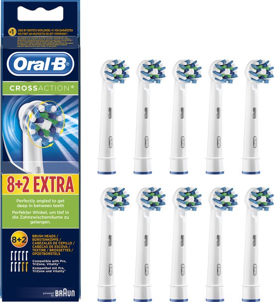 Oral-B Cross Action EB50 - 8+2 stuks voordeelverpakking - opzetborstels