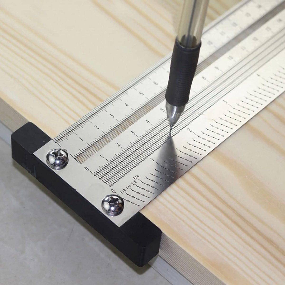 Ultraprecisie markeringsliniaal houtbewerkingsliniaal meetinstrument 400mm 16in roestvrijstaal linialen winkelhaken gradenmeters