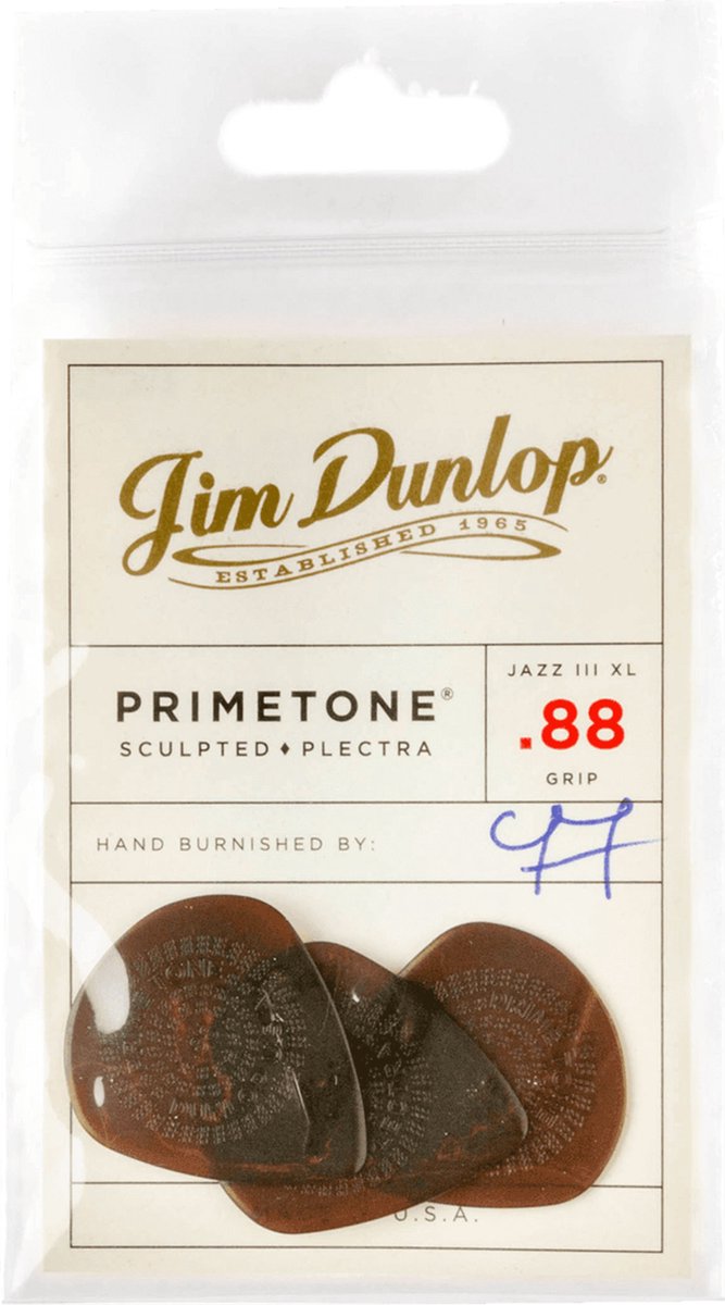 Dunlop 520P0.88 Primetone 0,88 mm Jazz III XL 3-Pack - Plectrum set