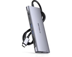 USB C Hub HDMI 4K 8-in-1 100W PD 3 USB 3.0 SD-TF Kaartlezer 1M Kabel 3.5mm Aux Adapter MacBook Pro Air M2 M1 iPhone 15 Plus Pro Max Surface - C37-1M