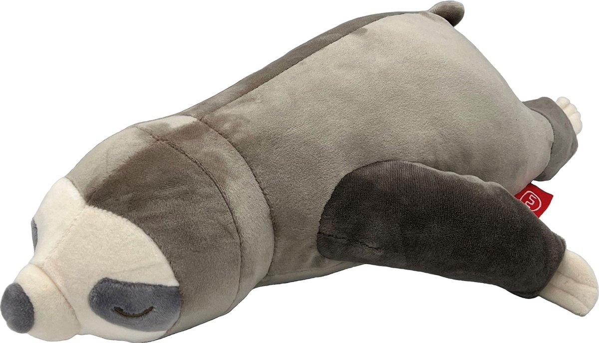 UNUS Luiaard knuffel kussen knuffelkussen reisekussen 30cm grijs