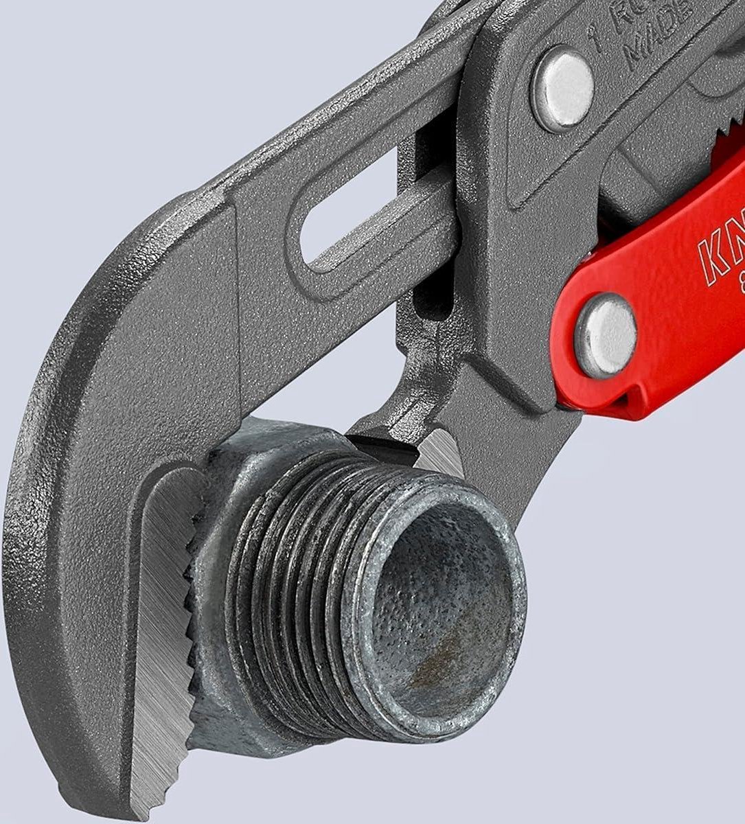 Pijptang S-vormig grijs poedergelakt - snelle instelling - kunststof bekleed - 330 mm 83 61 010