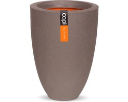 Capi Europe - Vaas elegant laag Smooth NL - 26x36 - Warm taupe - Bloempot voor binnen en buiten - Levenslang garantie - Breukbestendig - 100% Recyclebaar - CO2 Neutraal geproduceerd - KWT781