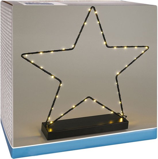 Lichtgevende Ster Metaal Zwart 40 LED 40 cm - Kerstverlichting - Lichting - Kerst - Lampjes