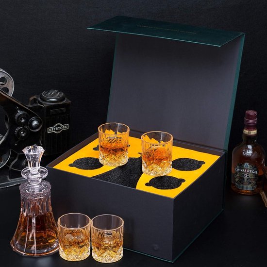 5-delige whiskyset karaf en 4 whiskyglazen - België