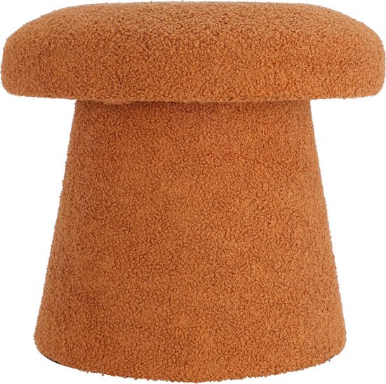 Pouf Champignon Teddy Home & Styling - Ø38xH43cm - Oranje