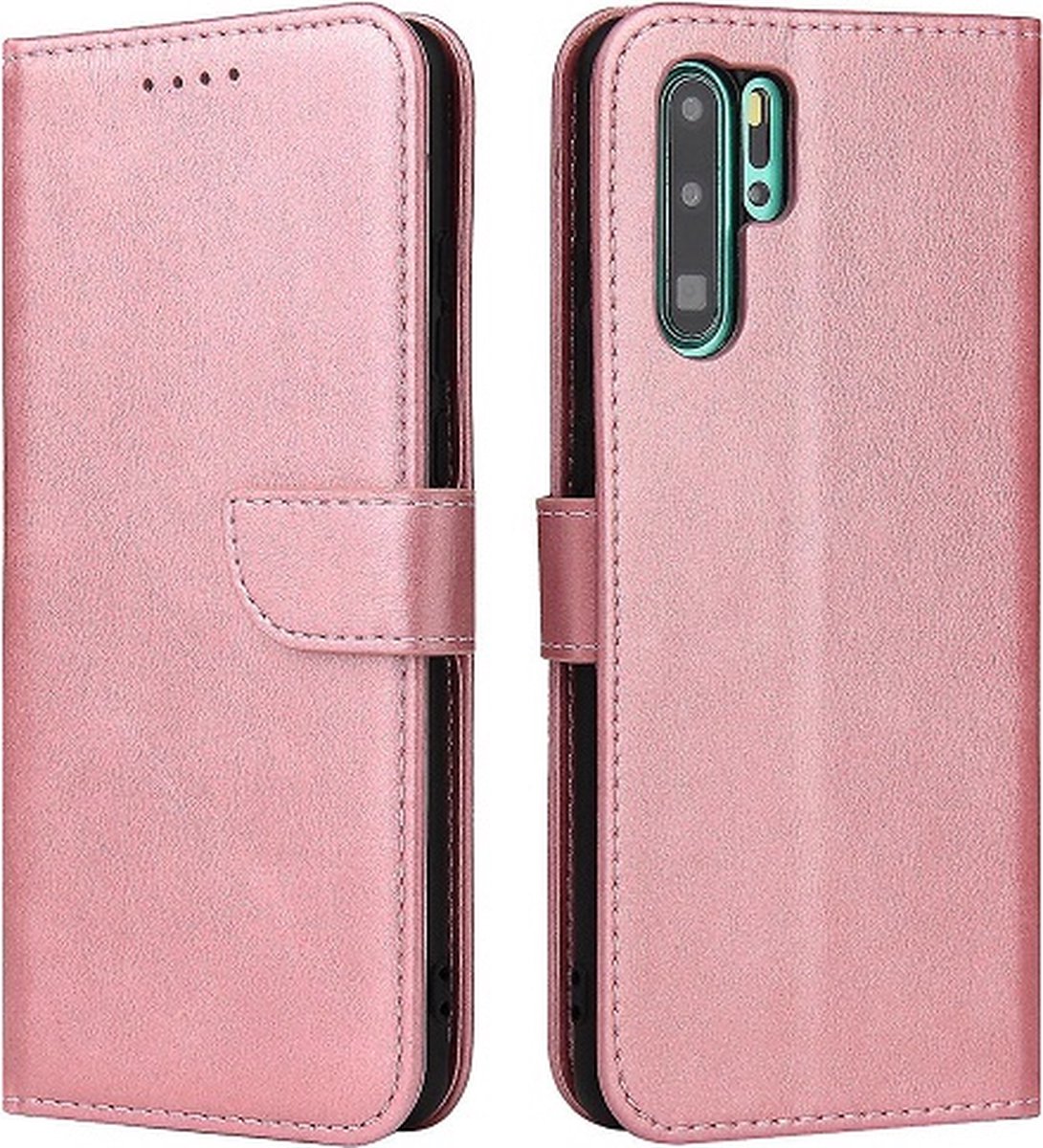 Huawei P20 Lite Hoesje Met Pasjeshouder Bookcase Rose Goud
