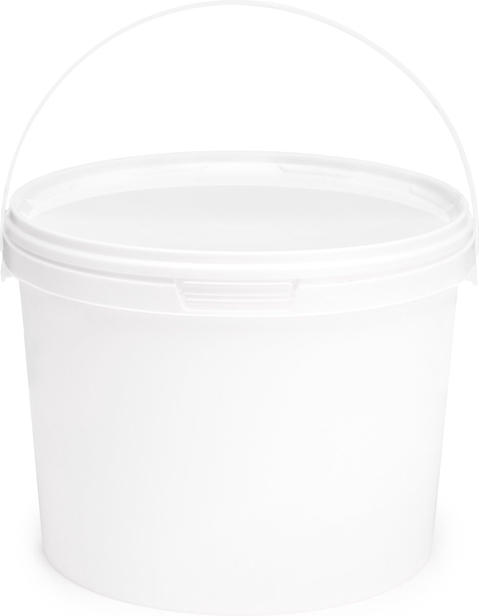 Goedkoopste 50x stuks - 3 L - Garronda Emmer Met Deksel - Verpakkingsemmer - Emmertje - Rond - Wit GD-PL-BIS-Whit