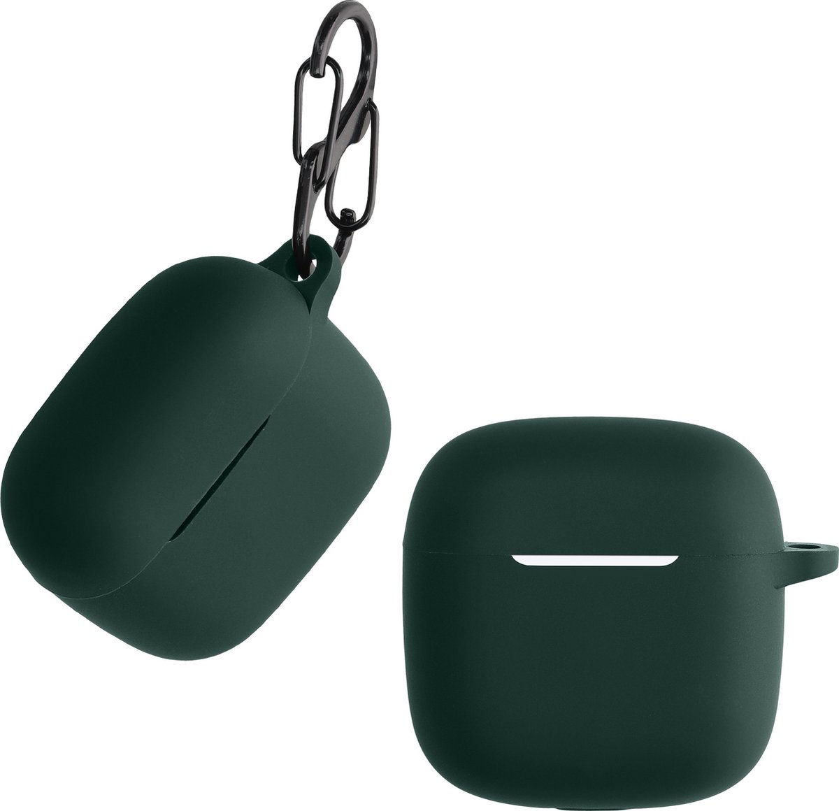 kwmobile Hoes geschikt voor Huawei FreeBuds SE2 / SE3 - Siliconen cover voor oordopjes in donkergroen