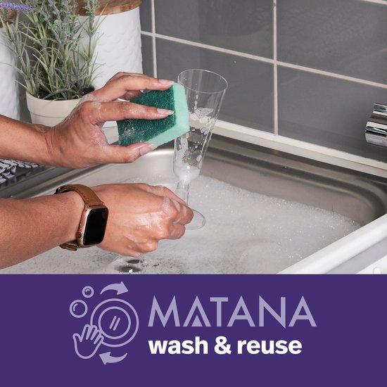 MATANA - 24 Flûtes à champagne en plastique réutilisables 150 ml - pour mariages, anniversaires, Noël et fêtes