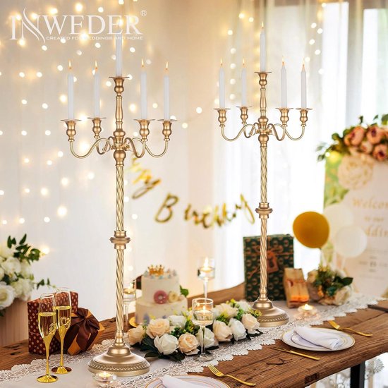 Kandelaar 5-armig 80 cm hoog | B&J verhuur - Party services