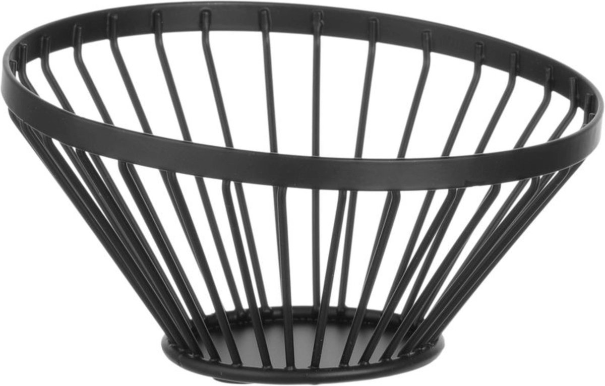 HENDI Fruitkorf – Schuin Ontwerp – Matzwart – Ø150x(H)80mm