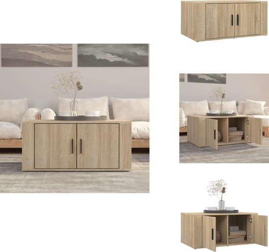 vidaXL Salontafel 100x60x42 cm bewerkt hout gerookt eikenkleurig vidaXL Salontafel 100x60x42 cm bewerkt hout gerookt eikenkleurig