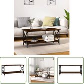 The Living Store Table basse - Classique - 100x45x45 cm - Chêne fumé