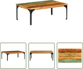 The Living Store Table basse en bois Massief recyclé 100x60x35 cm - Handgemaakt