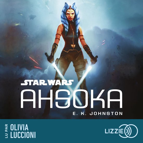 Star Wars: Ahsoka, avec Ahsoka Tano tenant deux sabres laser blancs dans une pose dynamique.