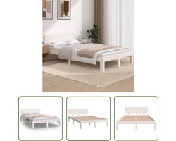 vidaXL Houten Bed - Modern Bed Frame - Bedframe massief grenenhout wit 120x200 cm - Grenenhouten Bed - Bed Frame Wit - Tweepersoons Bed