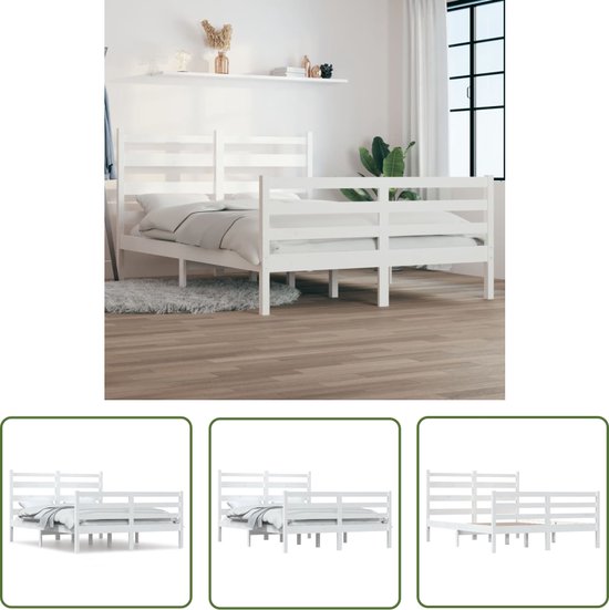 Bedframe met 2 lades massief grenenhout grijs 90x200 cm kopen