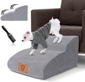 Bol.com 2-Treden Hondentrap voor Kleine Honden Huisdiertrap - Spons Dog Steps - Antislip Oppervlak - Afneembare en Wasbare Overt... aanbieding