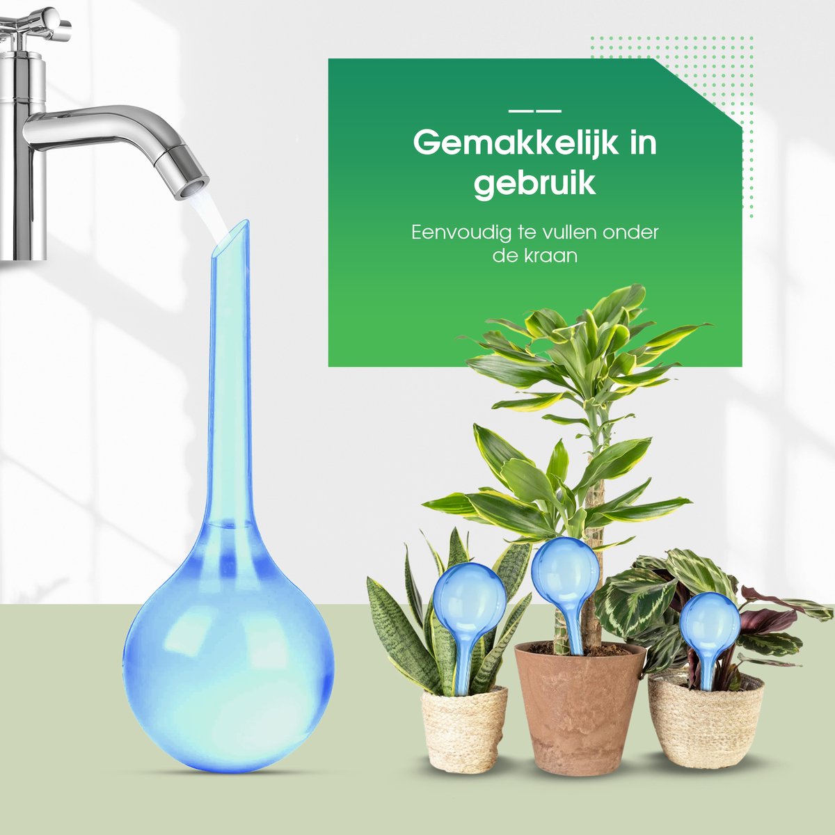 Decopatent® 4 Stuks - Waterdruppelaar voor Planten - Watergever - Glas - Waterbollen - Watergeefsysteem - Plantenbollen - Rood - Decopatent