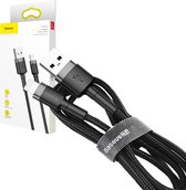 USB naar Lightning Kabel 0,5M - Geweven Nylon - Grijs