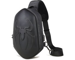 CarryQuest® - Motor Rugzak - Sling Pack Crossbody Rugzak - Motorrugzak - Waterdicht Nylon + USB Oplaadoptie - Ergonomisch Ontwerp - Zwart