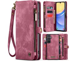 CaseMe Hoesje - Geschikt voor Samsung Galaxy A16 Hoesje - CaseMe 008 2-in-1 Book Case & Back Cover met Portemonnee - Roze